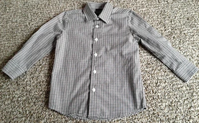 Camisa de vestir formal de manga larga para niño 4 blanca/azul a cuadros George Foto 1 de 2