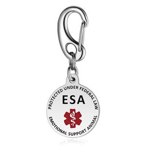 Leash King Dual-sided Medical Alert ESA / Service Dog Tag w/ Quick Clip - Picture 1 of 18