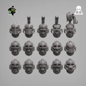 Geno Tyrannen Head Set x15 Horus Heresy Marines Reptilian Overlords - Bild 1 von 2