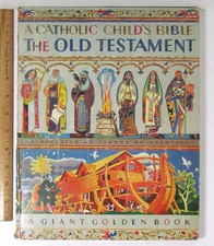 Vintage 1958 Gigante Bíblia Católica Criança De Ouro Velho Testamento Feodor rojankovsky