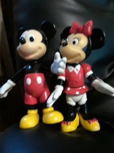 Vintage Mickey & Minnie Pair Vinyl 6 1/2" tall - Bild 1 von 3