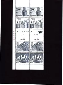 Mexico stamps print error Sc1303-1306a strip w/label and black ink spot MNH - Picture 1 of 1