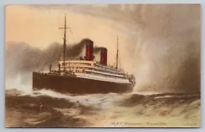 RMS Carmania - Cunard Ozeandampfer, Dampfschiff Passagier & Royal Navy 1. Weltkrieg Postkarte - Bild 1 von 6
