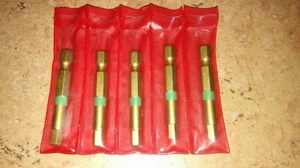 5x Allen Hex size 5mm x 50mm length, 1/4" hex sk TiAn coated Screwdriver Bit - Picture 1 of 1
