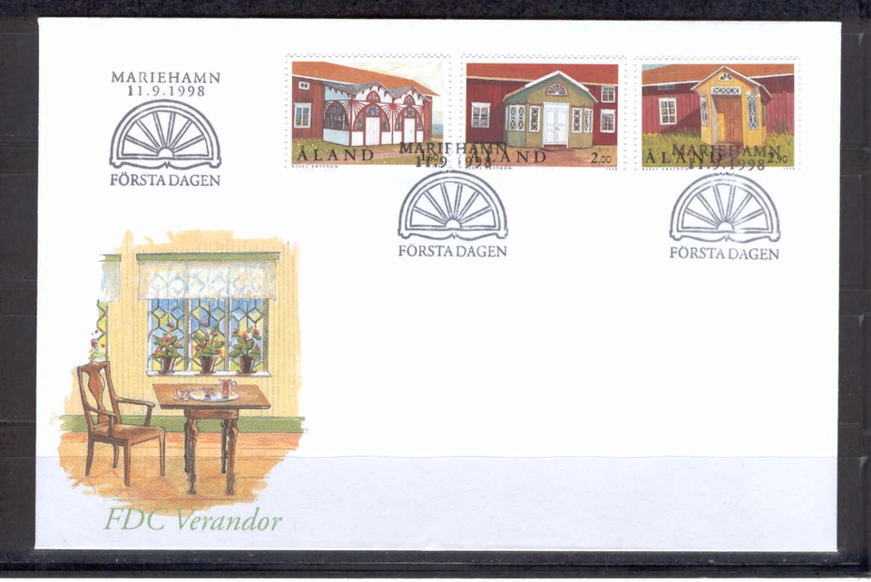 Aland Isl 290m FDC 1998 3v MADERA Arquitectura Casas Porche CV 3,50 eur Foto 1 de 1