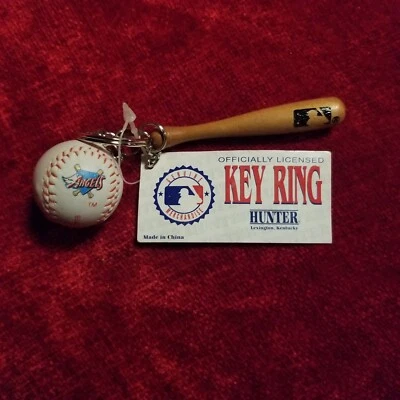 Los Angeles Angeles Keychain Baseball & Bat. 1" Ball & 3" Bat. Licensed MLB - Image 1 of 4