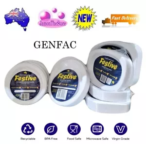 Genfac Disposable Reusable Plate Plastic Luncheon Dinner Oval Plate Dessert Bowl - Picture 1 of 17