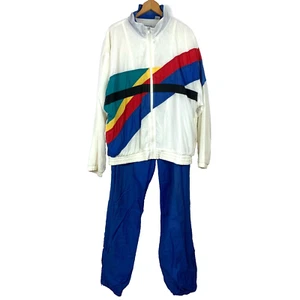 Set tuta vintage Players Van Heusen Windbreaker pantaloni camicia colorblock XL - Foto 1 di 12