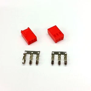 PK OF 2 - FEMALE 3 PIN FAN POWER CONNECTOR - RED INC PINS - Picture 1 of 5