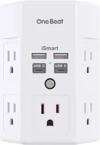 5 Outlet Extender Surge Protector Multi Plug Wall Adapter USB Charger Ports with - Picture 1 of 7
