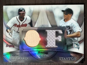 2010 Bowman Sterling Mike Stanton Heyward RC Refractor Dual Jersey Bat Relic /99 - Picture 1 of 2