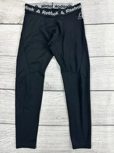 Pantalones de compresión Reebok para hombre talla M ropa deportiva pantalones reflectantes - negros - Imagen 1 de 10