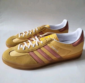 Adidas Originals Gazelle Suede Leather Trim Shoes Mens size 14 Yellow IE2959 - Picture 1 of 9