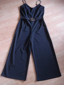 QUIZ BLACK POLY/ELASTANE ADJUSTABLE STRAP BELT SLEEVELESS PULLON UK 12 - Picture 1 of 13