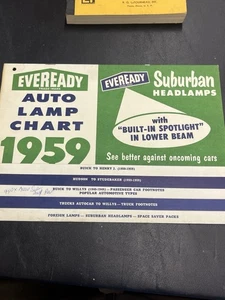 Original 1959 Eveready Auto Lamp Chart  covers from 1940s-1959 Clean. - Bild 1 von 13