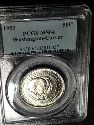 1953 PDS Washington Carver Commemorative Half Dollars PCGS MS 64,64,65 - Image 1 of 4