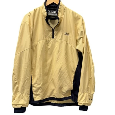 Zero Restriction Jacket Mens Large CARMEL Golf 1/4 Zip Yellow Blue Vintage USA - Image 1 of 4