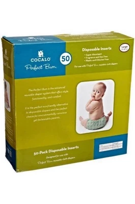 1 Box COCALO PERFECT BUM 50 Disposable Inserts Baby DIAPERS L LARGE 20-30 lbs - Изображение 1 из 3