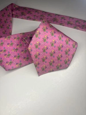 Галстук морской русалка J Crew розовый геометрический 58 дюймов x 3,75 дюйма - Изображение 1 из 4