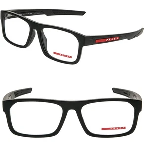 PRADA Linea Rossa 08O Black Rubber Stripe Sport Eyeglass Frame 57mm PS08OV - Picture 1 of 10