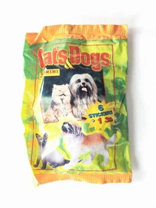 Tüte Sealed Cats & Dogs 6 Aufkleber+1 3D Hunde Katzen Panini Voll - Imagen 1 de 2