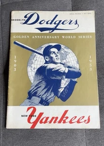 Programa Serie Mundial de los Yankees de Nueva York 1953 contra los Dodgers de Brooklyn sin anotar - Imagen 1 de 2