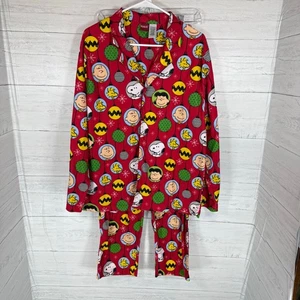 Conjunto de pijama de 2 piezas de vellón rojo Navidad Peanuts pequeño vacaciones snoopy - Imagen 1 de 11