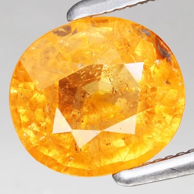 Full Fire! 1.77ct Oval 7.5x6.7mm Natural Unheated Namibian Orange Spessartite Ga - Image 1 of 4