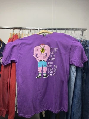 Camiseta Stussy Púrpura Gráfica David Shergley Sin Cabeza Foto 1 de 4