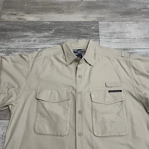 ExOfficio Long Sleeve Button Up Safari Shirt Tan Khaki Mens Outdoor Hiking XL - Picture 1 of 6