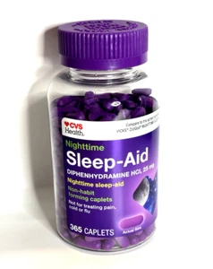 Nighttime Sleep Aid Diphenhydramine HCI 25 mg Caplets 365 Ct. CVS Health 11/2027 - Picture 1 of 2