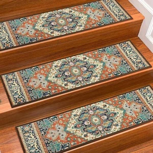 Stair Treads for Wooden Steps Indoor, 15 Pack 8" X 30" 30inch X 8inch, Red - Picture 1 of 8