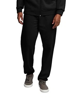 Pantalones deportivos para hombre Eversoft 60 % algodón polar parte inferior elástica con bolsillos, grandes negros Foto 1 de 4