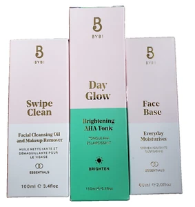 NIB 3 PCS Beauty BYBI Clean Brightening Skincare Facial Cleansing, Moisturizer - Picture 1 of 5