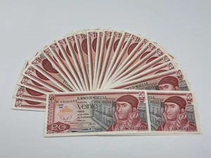 MEXICO LOT (25) NOTE $20 PESOS MEXICAN BANKNOTES SERIE MIX 1973 AU - Picture 1 of 4
