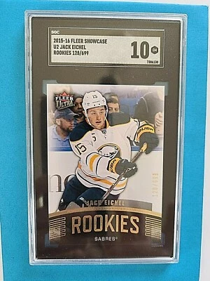 2015-16 Jack Eichel Fleer Showcase Ultra Rookies /699 RC SGC 10 GEM MINT - Image 1 of 4