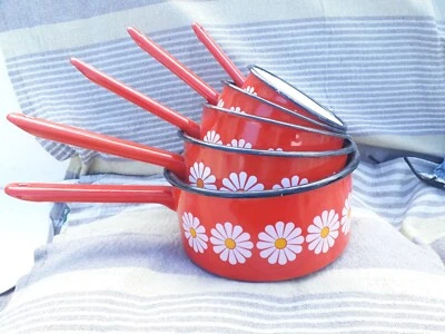 5 Ancienne CASSEROLE METAL EMAILLE Vintage Plat Marmite Cocotte Fonte Old Deco - Photo 1/4