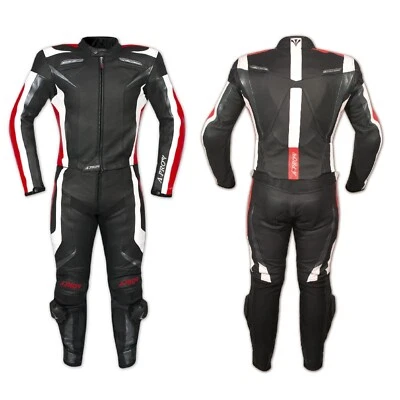 Tuta Pelle Moto Racing Pista Sport 2 Pezzi Divisibile Spezzato Prese Aria Rosso - Imagem 1 de 3