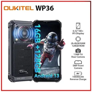 NEW OUKITEL WP36 8GB+128GB BLACK Dual SIM Unlocked Rugged Android Mobile Phone - Picture 1 of 15