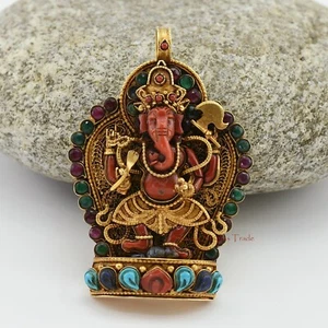 Colgante de Plata Ganesha Danzante Tallado a Mano Expertamente de Buena Calidad Frm Patan Nepal - Imagen 1 de 5