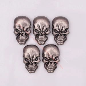 10X Heavy Duty Antique Biker Skull Skeleton Head Leathercraft Accessories Concho - Picture 1 of 8
