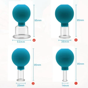 4pcs/set Anti Cellulite Cupping Therapy Set Body Facial Massage Vacuum Glass Cup - Picture 1 of 9