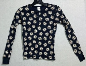 Old Navy Pyjama Jungen marineblau Größe 12 Langarmshirt Fußball Touchdown PJ T-Shirt - Bild 1 von 5