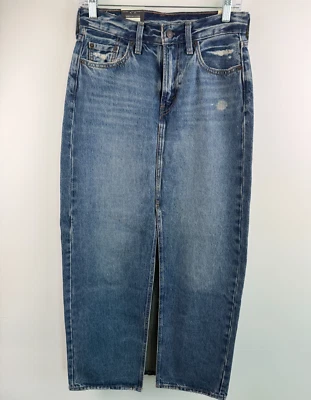 Levi's Women Premium Ankle Column Mid Rise Jeans Skirt  Size 25  Blue  NWT - Image 1 of 4