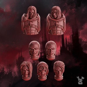 Crimson Wings:  Handsome Heads set- by DakkaDakka Miniatures | Grimdark| Vampire - Picture 1 of 5