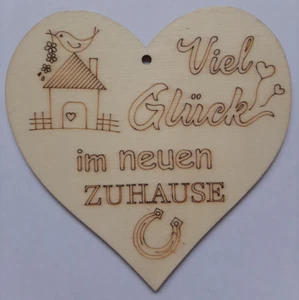 Schild Herz - Viel Glück im neuen Zuhause Geschenk Einzug Umzug Einweihungsparty - Bild 1 von 1