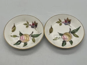 VINTAGE ROYAL WORCESTER ARDEN SMALL CONDIMENT SAUCE BUTTER DISHES PAIR OF - Picture 1 of 6