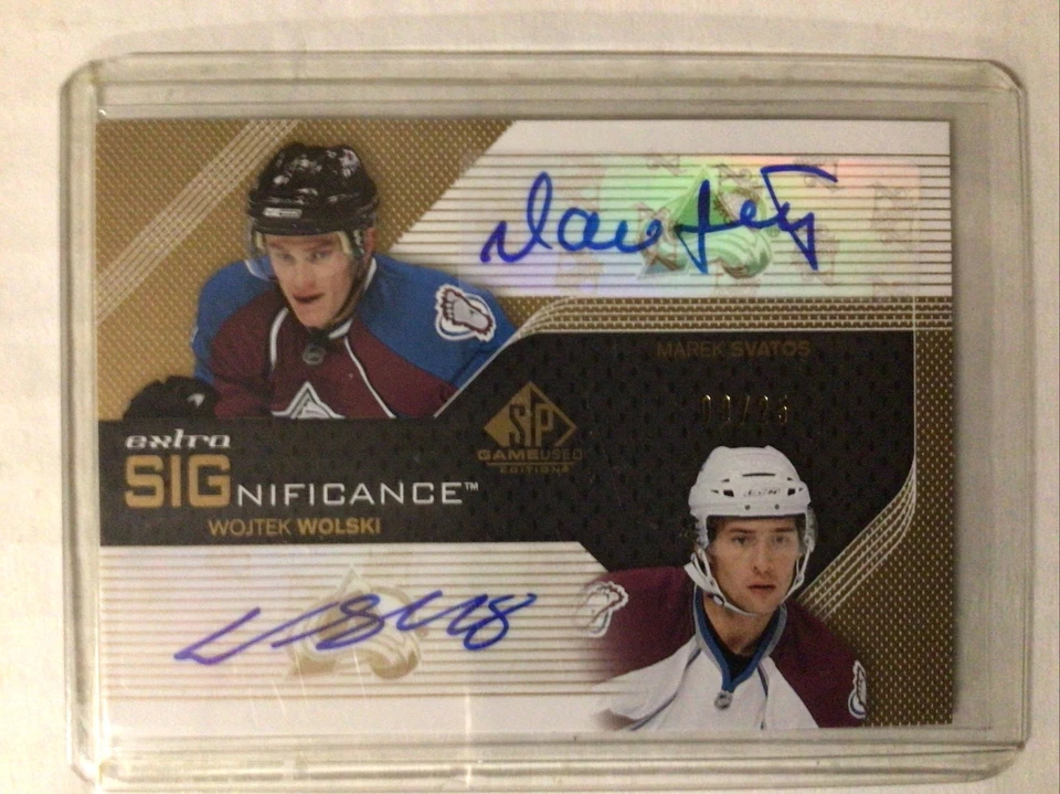 2007-08 SP GameUsed Marek Svatos Wojtek Wolski Extra SIGnifiance Dual Auto #9/25 - Imagem 1 de 1