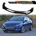 For Hyundai Accent Universal Double Layer Front Bumper Lip Spoiler Glossy Black