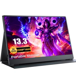 13,3 Zoll 2K Portable Monitor 2560x1600 IPS-Panel USB-C & HDMI ideal für Laptops - Afbeelding 1 van 7